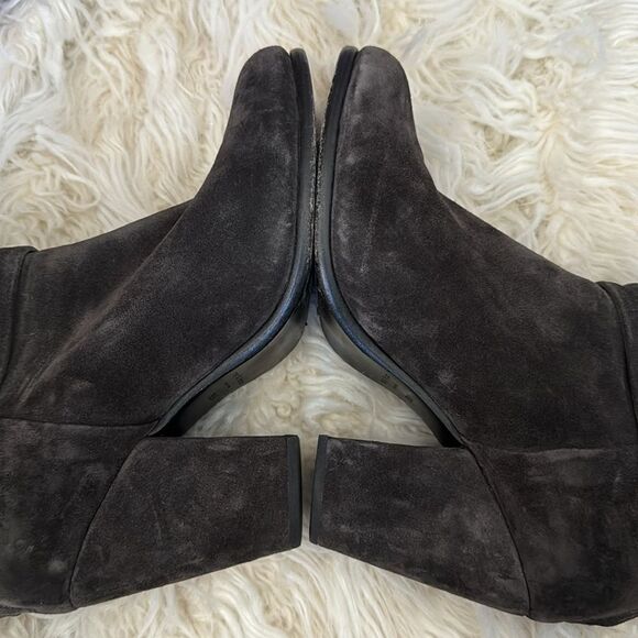 Rag & Bone Charcoal Gray Distressed Suede LeatherAnkle Booties Sz 39.5 or 9.5 - Picture 8 of 10